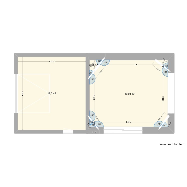 campays tyrosse. Plan de 5 pièces et 60 m2