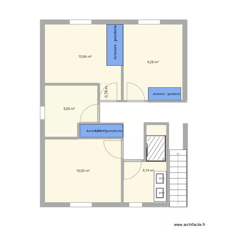 Etage maison3. Plan de 6 et 41 m² Etage maison3. Plan de 6 et 41 m²