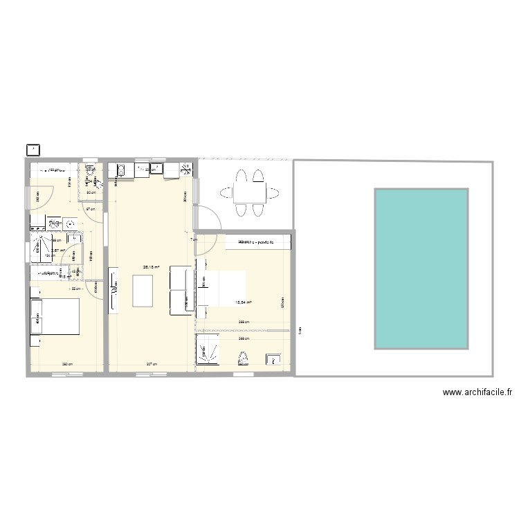 caniquit 26 avec piscine. Plan de 0 pièce et 0 m2