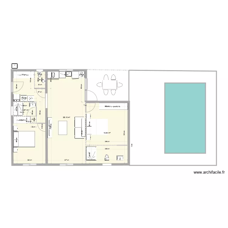 caniquit 26 avec piscine. Plan de 