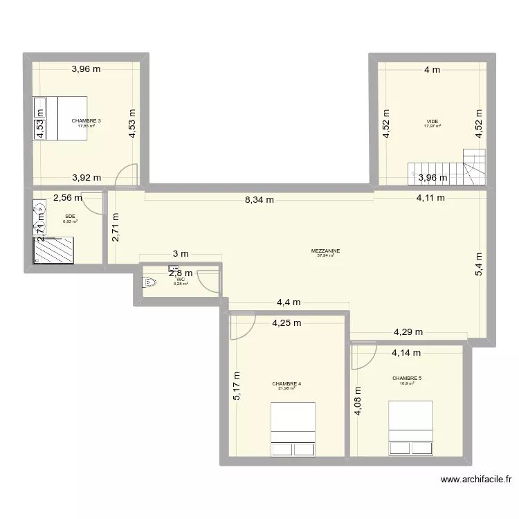 Antoinexten2-&eacute;tage. Plan de 7  et 143 m²