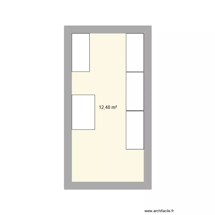 Lcoal imprimante. Plan de 1  et 12 m²