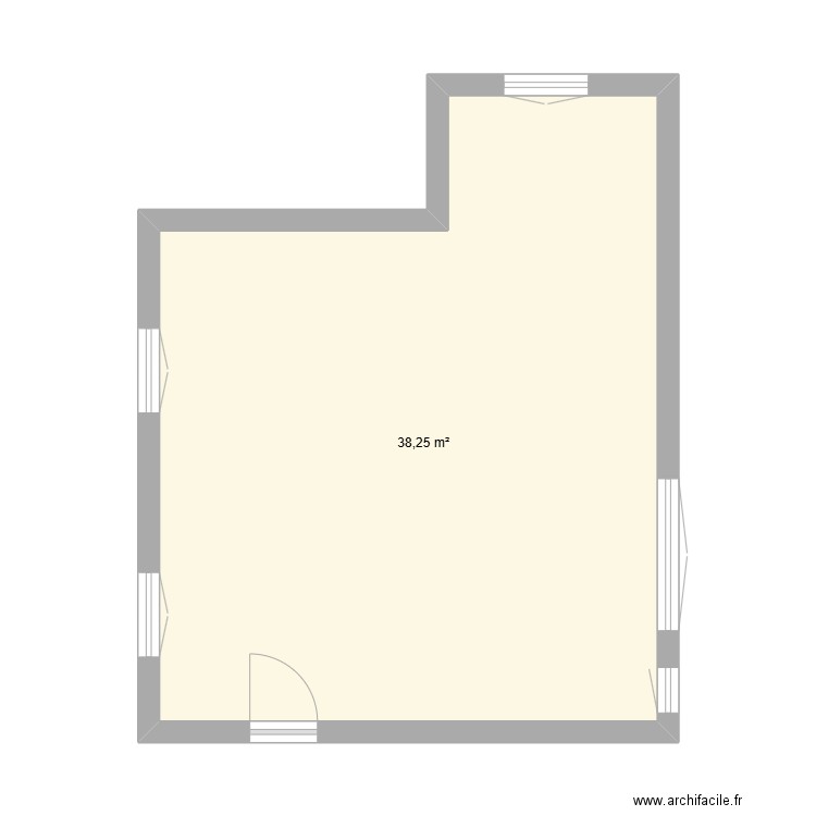 RDC_VIDE. Plan de 1 pièce et 38 m2