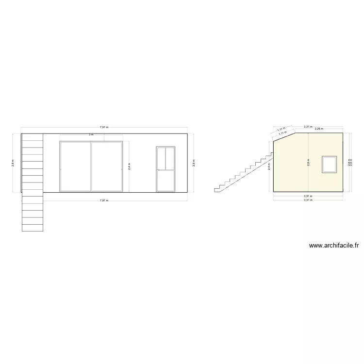 Plan fa&ccedil;ade. Plan de 