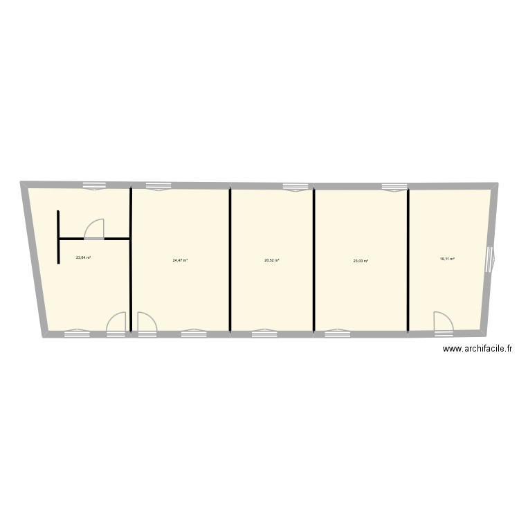 Plan actuel dhuizel. Plan de 5 pièces et 110 m2