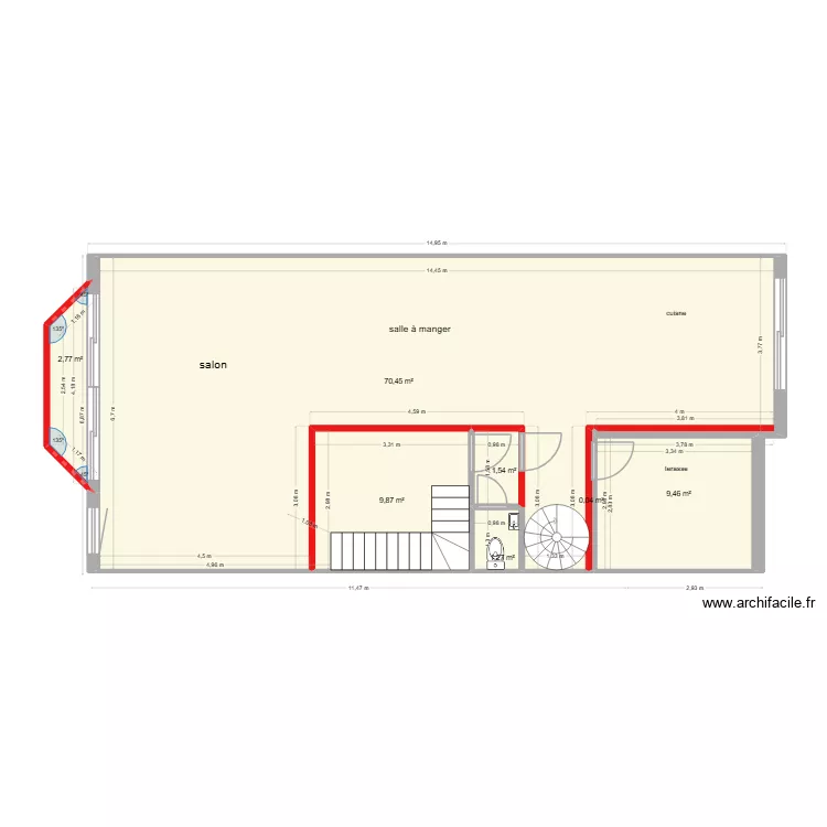 plan terrain 2026 1er étage avec colimaçon. Plan de 7 et 95 m² plan terrain 2026 1er étage avec colimaçon. Plan de 7 et 95 m²