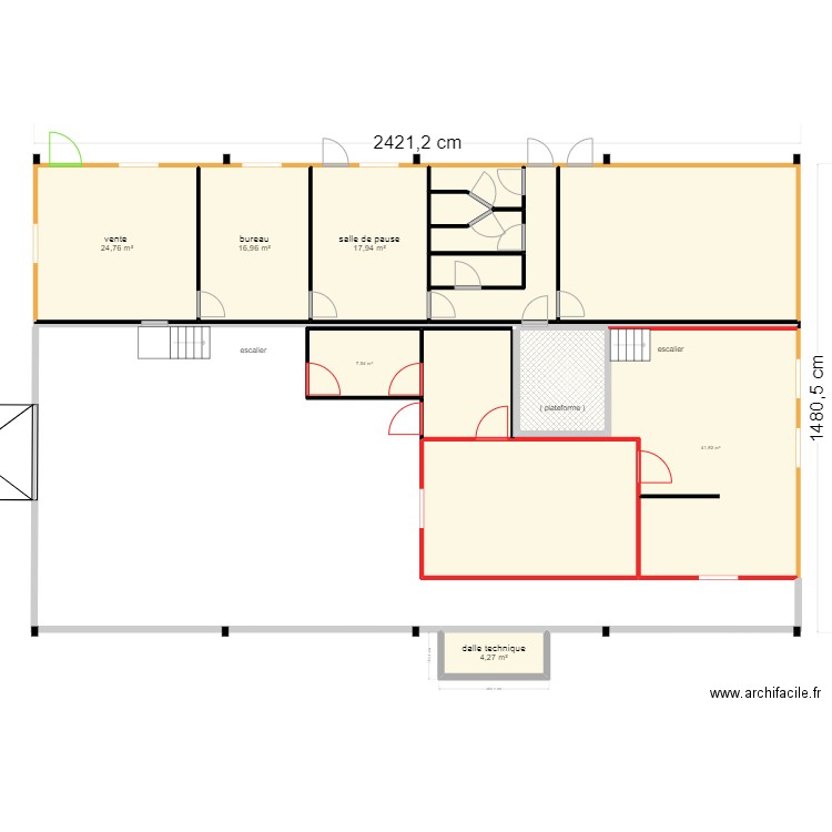 brouillon marmitte. Plan de 15 pièces et 216 m2