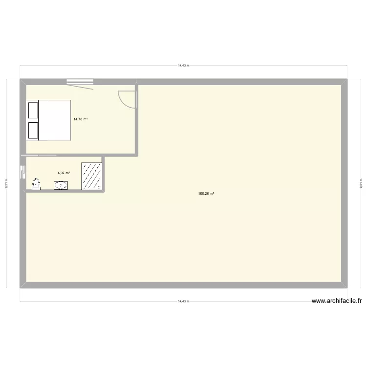 maison chamarande. Plan de 3 pièces et 120 m²