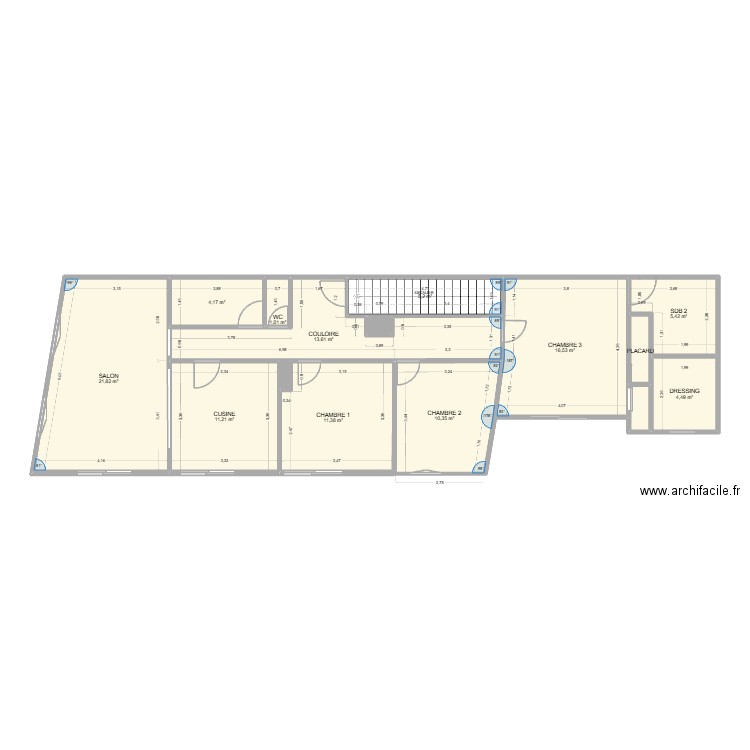 Plan générale 2. Plan de 15 pièces et 108 m2