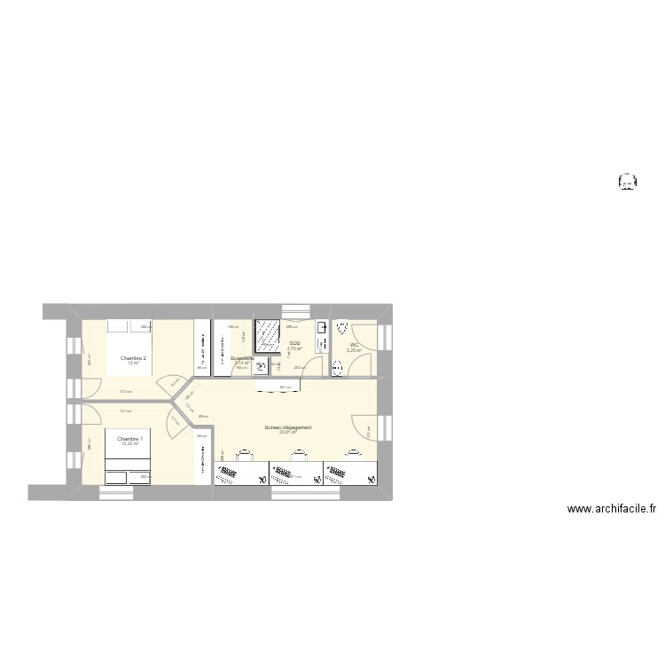 Vernantes simulations DL ne pas utiliser. Plan de 13 pièces et 148 m2