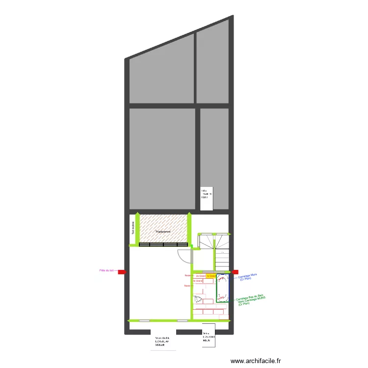 BAUCQ 77 4e &eacute;tage SOLS - Carrelages -. Plan de 9  et 91 m²