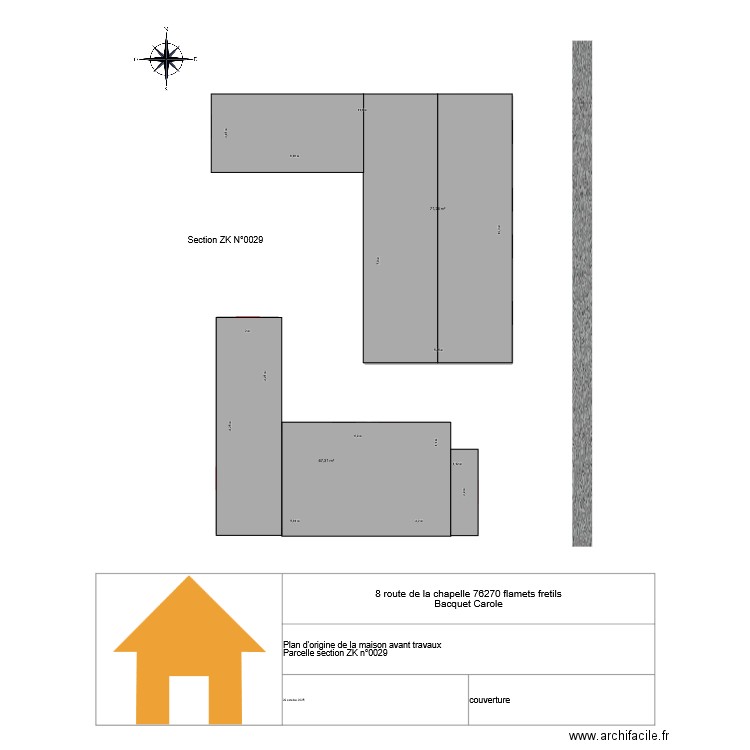 8 route de la chapelle toiture. Plan de 2 pièces et 119 m2