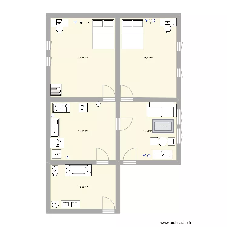 maison matteo. Plan de 5  et 82 m²