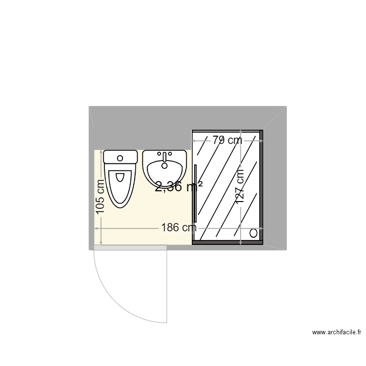 Ferrandière Skand solution 2. Plan de 1 pièce et 2 m2