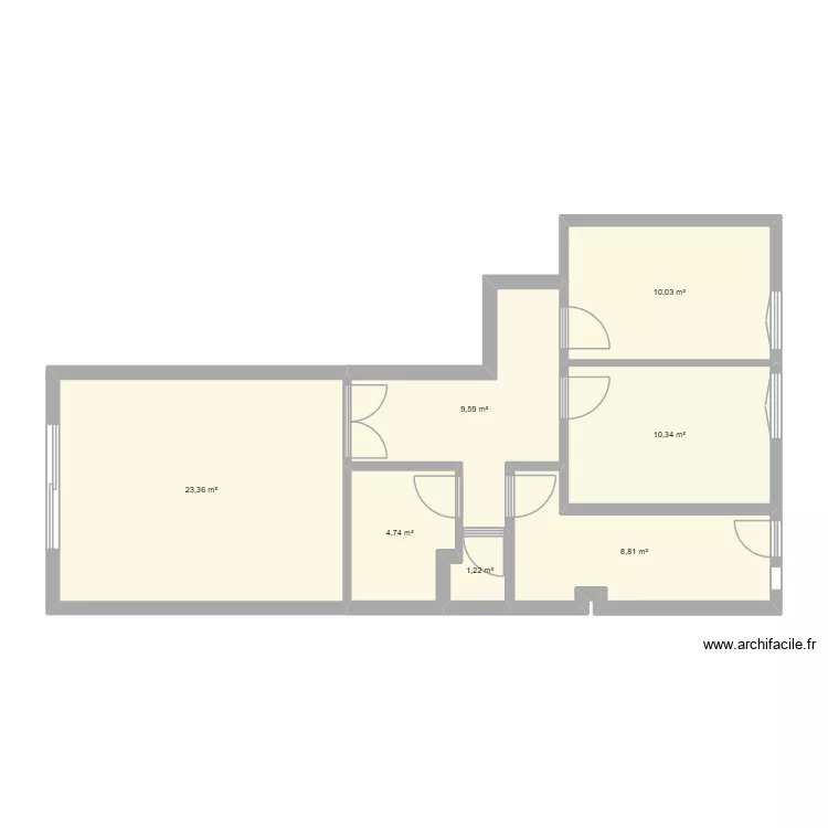 Appart. Plan de 7  et 68 m²