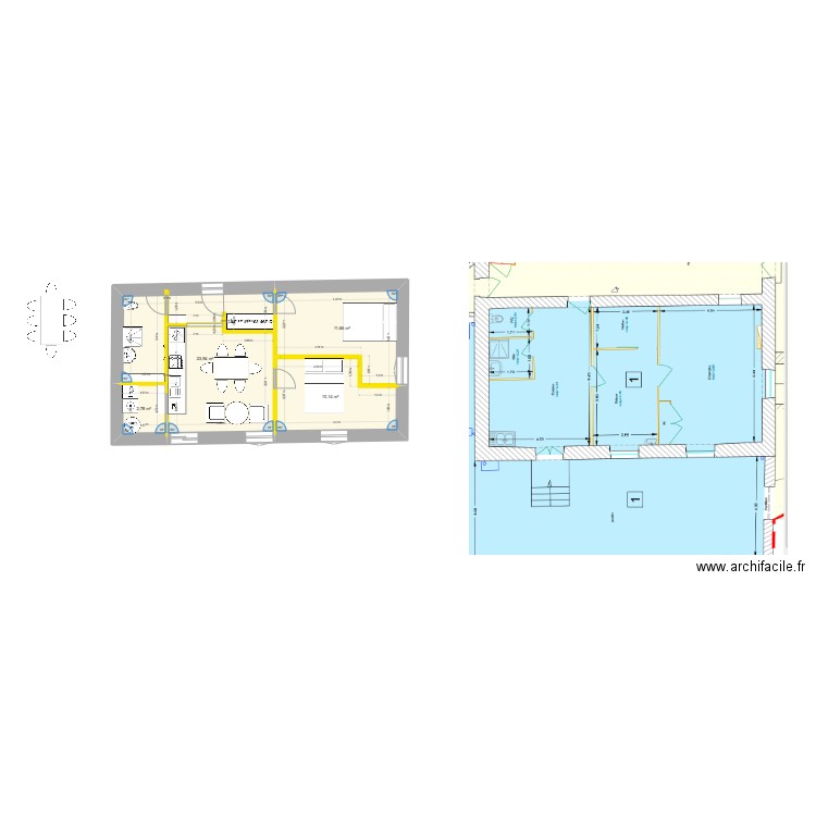 Chessy 2. Plan de 4 pièces et 49 m2