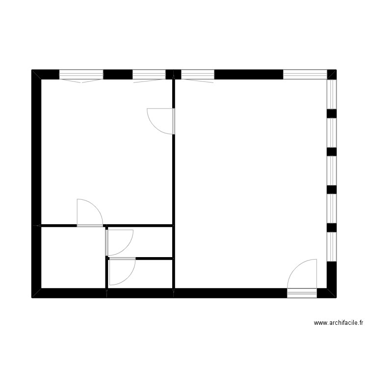 Cor. Plan de 5 pièces et 45 m2