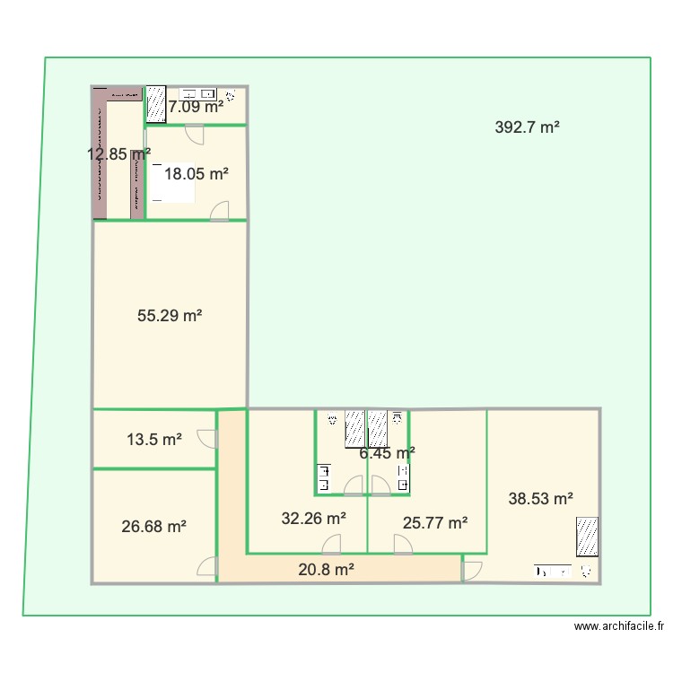 4 chambres . Plan de 0 pièce et 0 m2