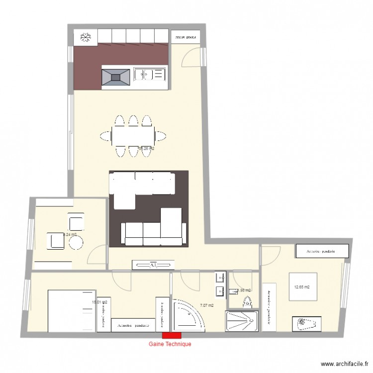 T3 Cuisine 1. Plan de 0 pièce et 0 m2