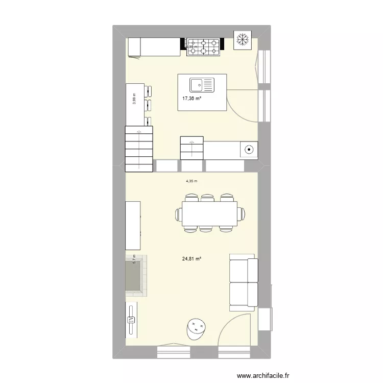 salon cuisine logement 1. Plan de 2 et 42 m² salon cuisine logement 1. Plan de 2 et 42 m²