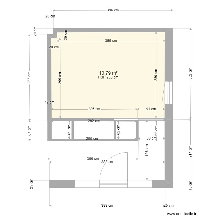 PLAN GARAGE COTE FINI. Plan de 1 pièce et 11 m2