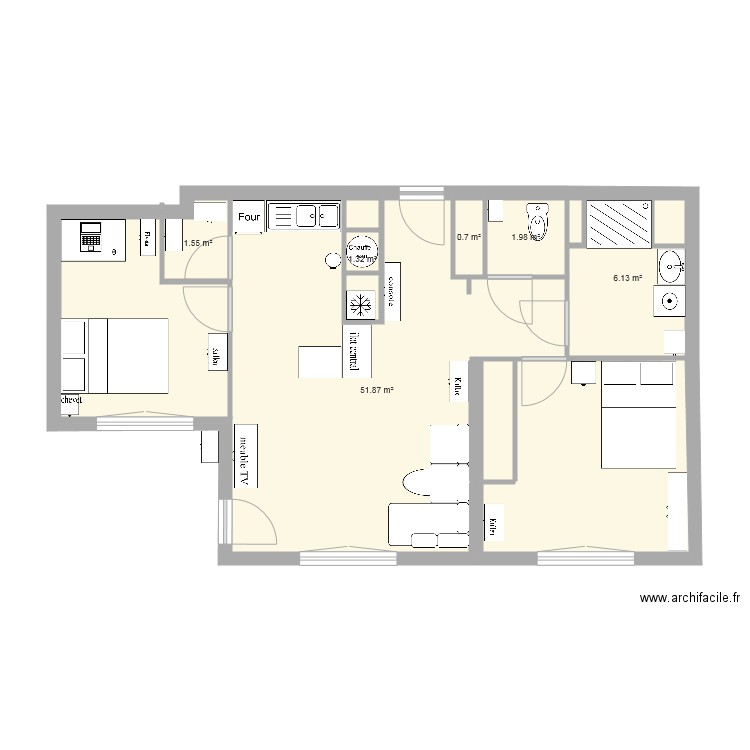 plan appartement option 2. Plan de 0 pièce et 0 m2