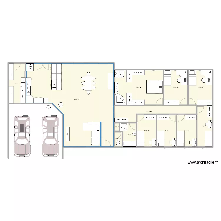 Maison 7 chambres. Plan de 