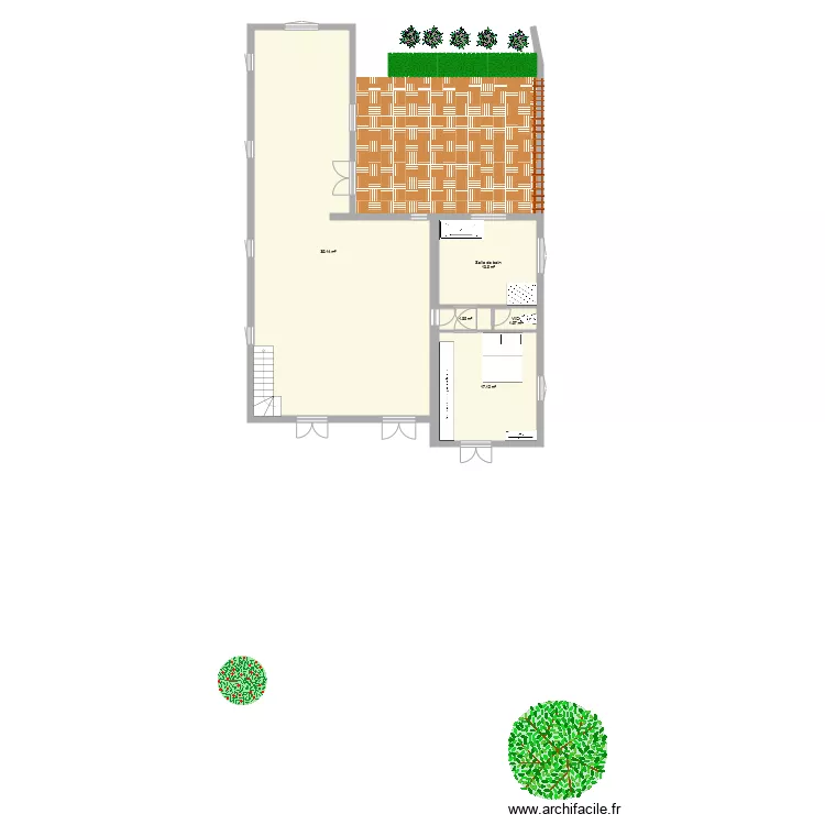 rdc avec terrasse. Plan de rdc avec terrasse. Plan de
