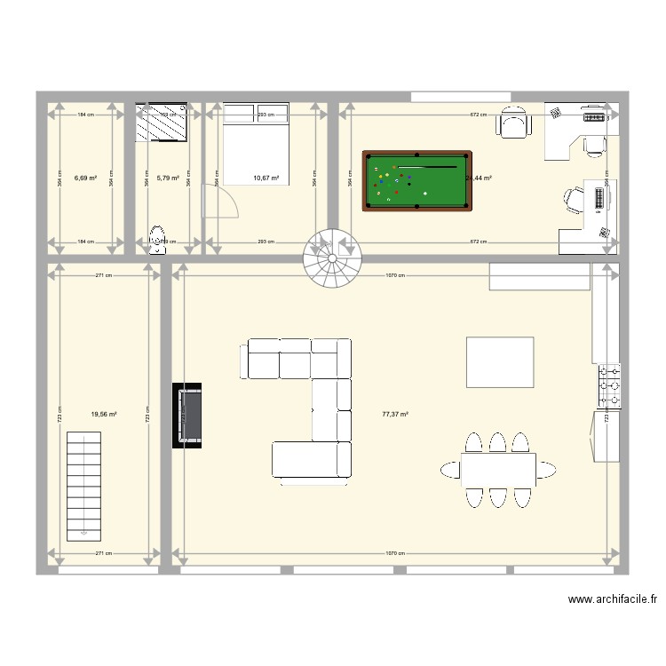 sechoir 1. Plan de 6 pièces et 145 m2