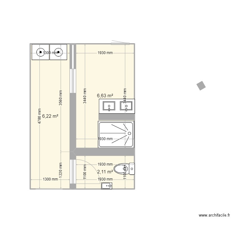 salle de bains invité. Plan de 0 pièce et 0 m2