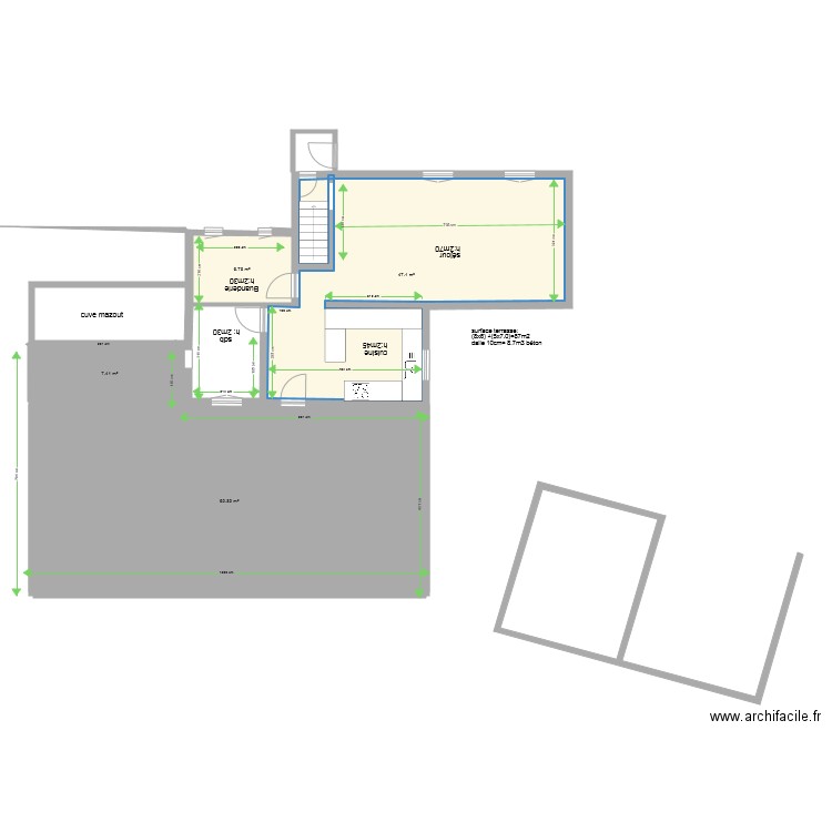 plan rdc  avec terasse. Plan de 0 pièce et 0 m2