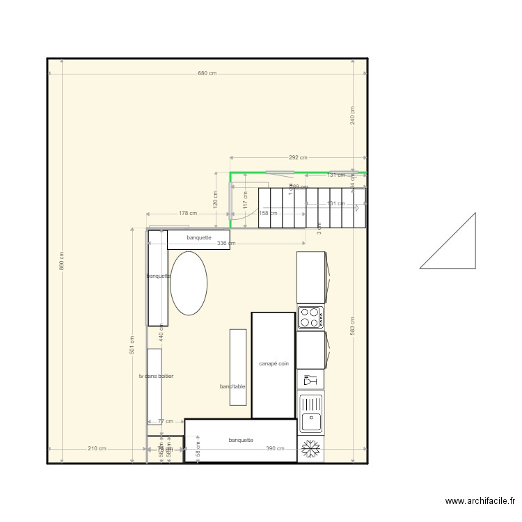 Dahu rdc. Plan de 0 pièce et 0 m2