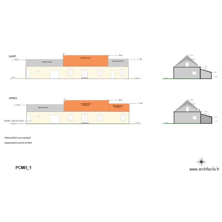 Plan de façade. Plan de 0 pièce et 0 m2