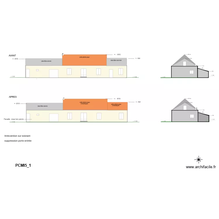 Plan de fa&ccedil;ade. Plan de 