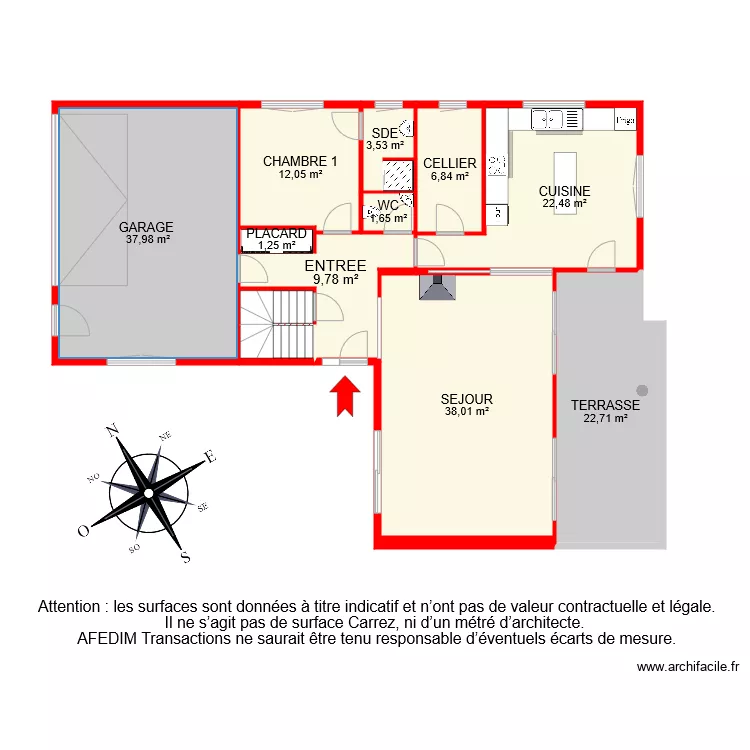 BI 7198 RDC. Plan de 