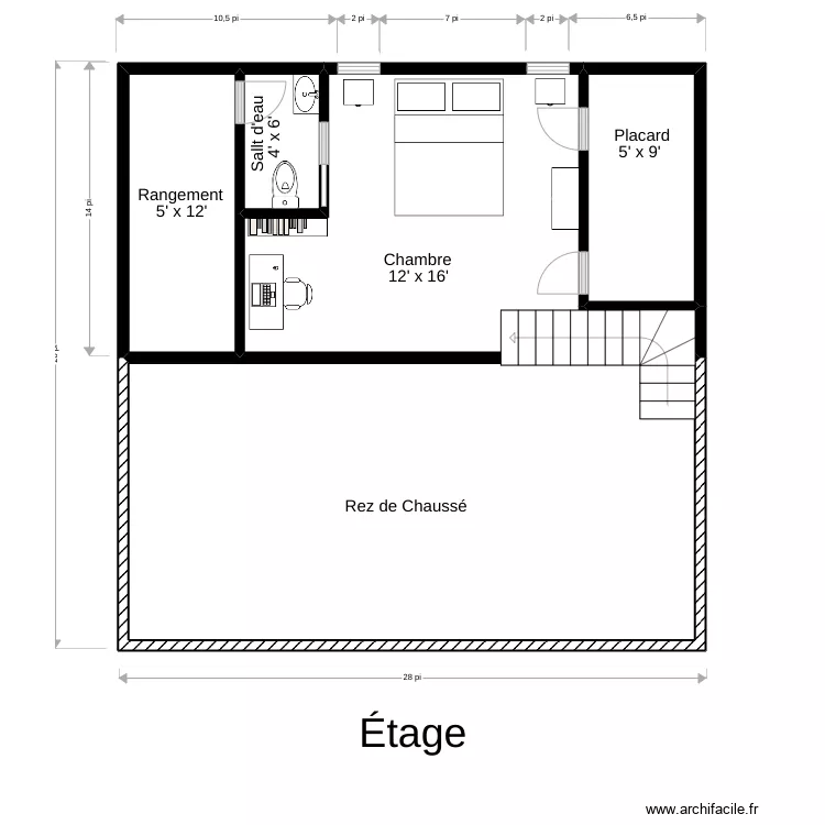 étage (Chalet). Plan de étage (Chalet). Plan de