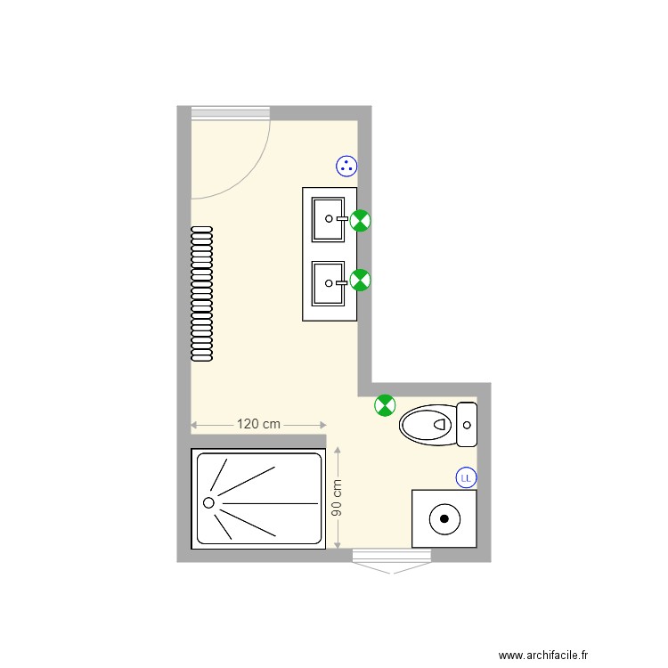 salle de bains 1. Plan de 0 pièce et 0 m2