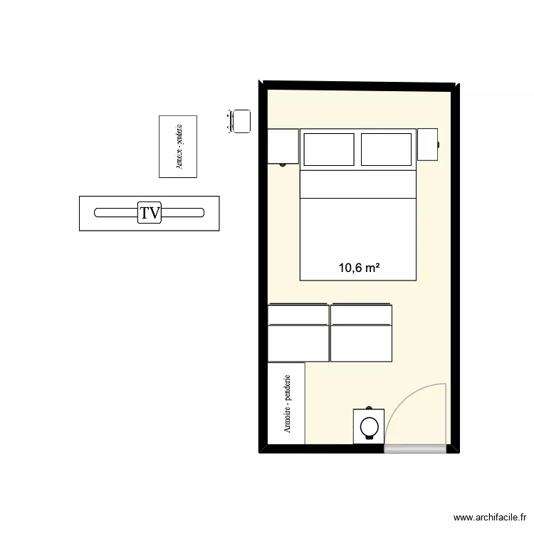 Chambre 2. Plan de 1  et 11 m²