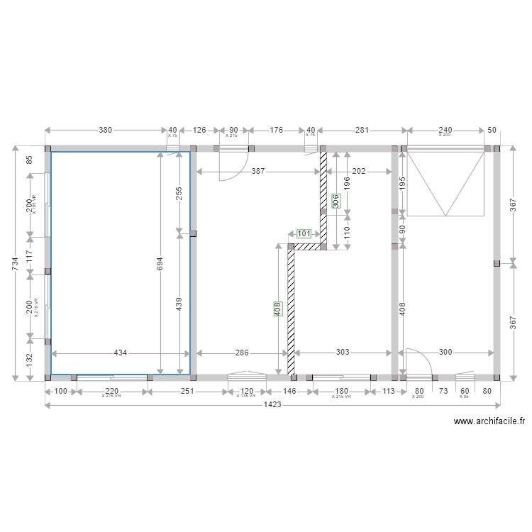 BOUSSER FONDATIONS. Plan de 4 pièces et 92 m2