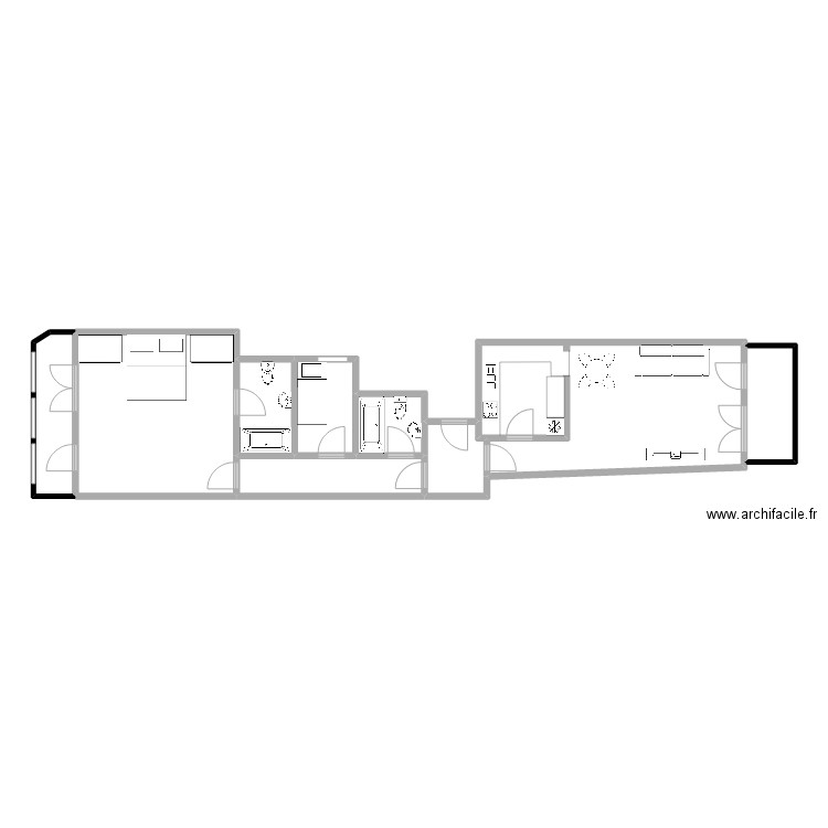 Ribera 16. Plan de 9 pièces et 83 m2