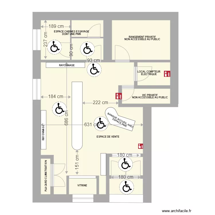 MAGASIN BENITO SERIGNAN PMR. Plan de 