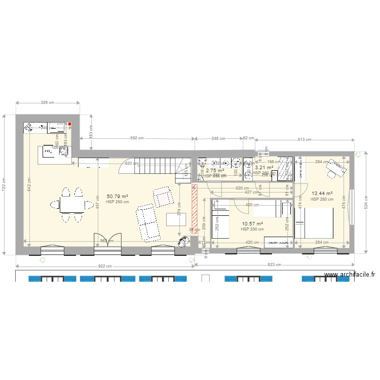 extension max avec salon v3. Plan de 0 pièce et 0 m2