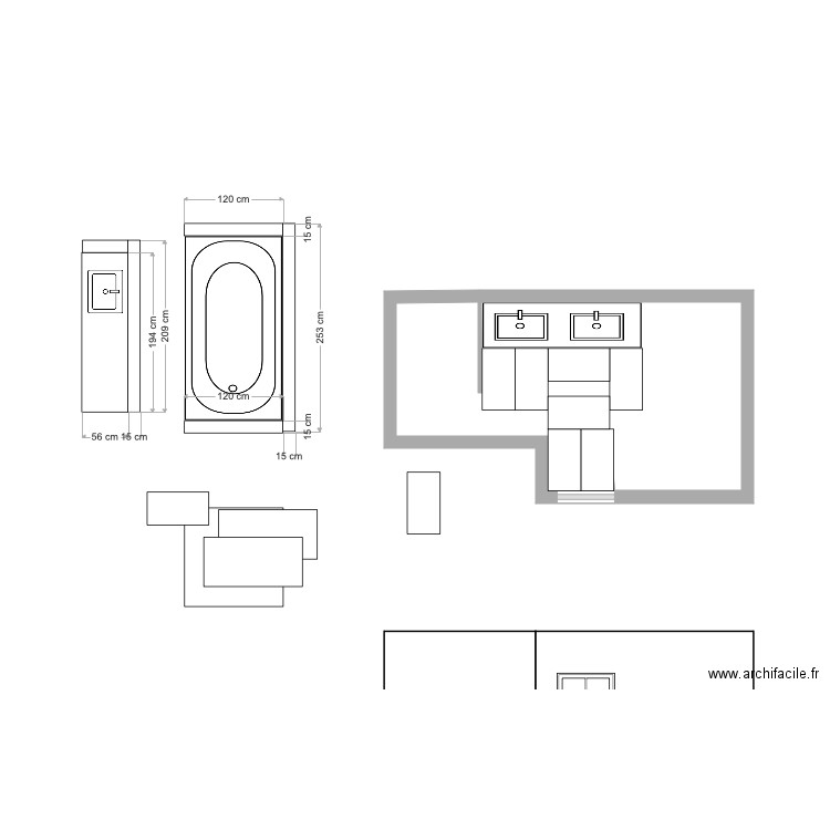 salle de bain pourville. Plan de 0 pièce et 0 m2