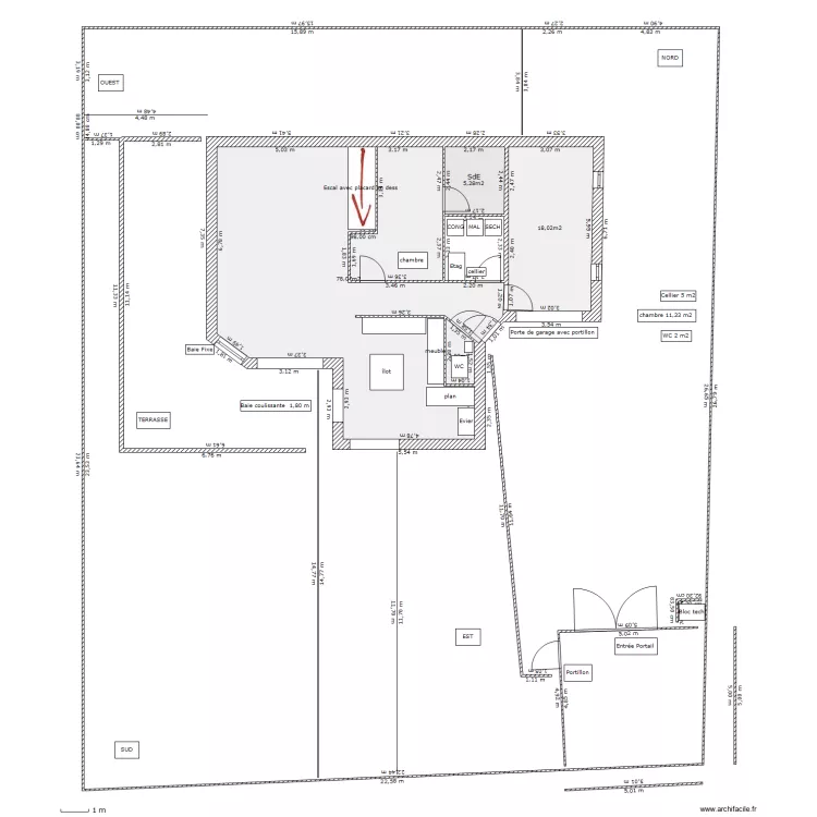 PLAN TERRAIN ET MAISON 3ème disposition. Plan de PLAN TERRAIN ET MAISON 3ème disposition. Plan de