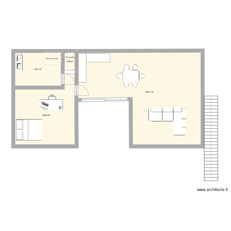 MaisonIspagnac. Plan de 4 pièces et 80 m2