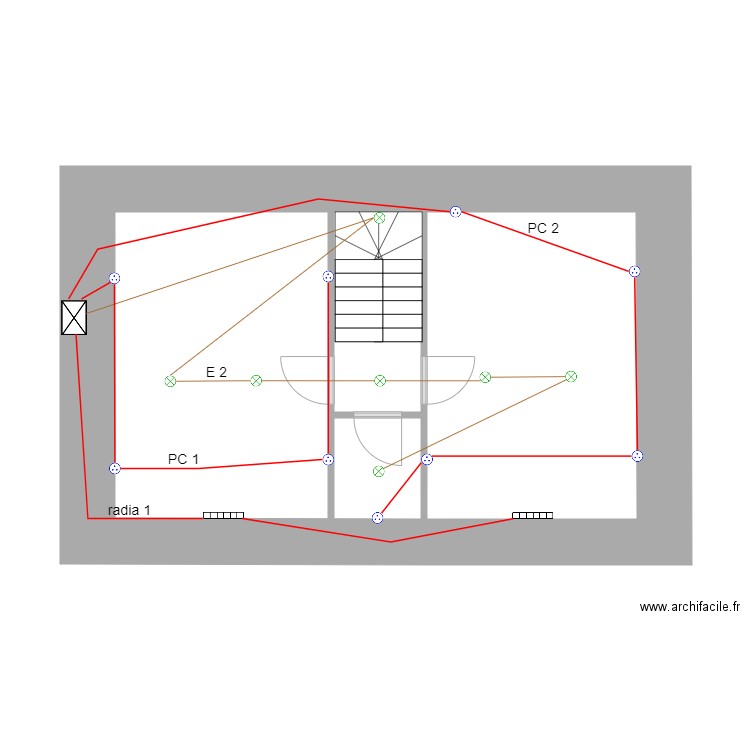 trame elec etage. Plan de 0 pièce et 0 m2