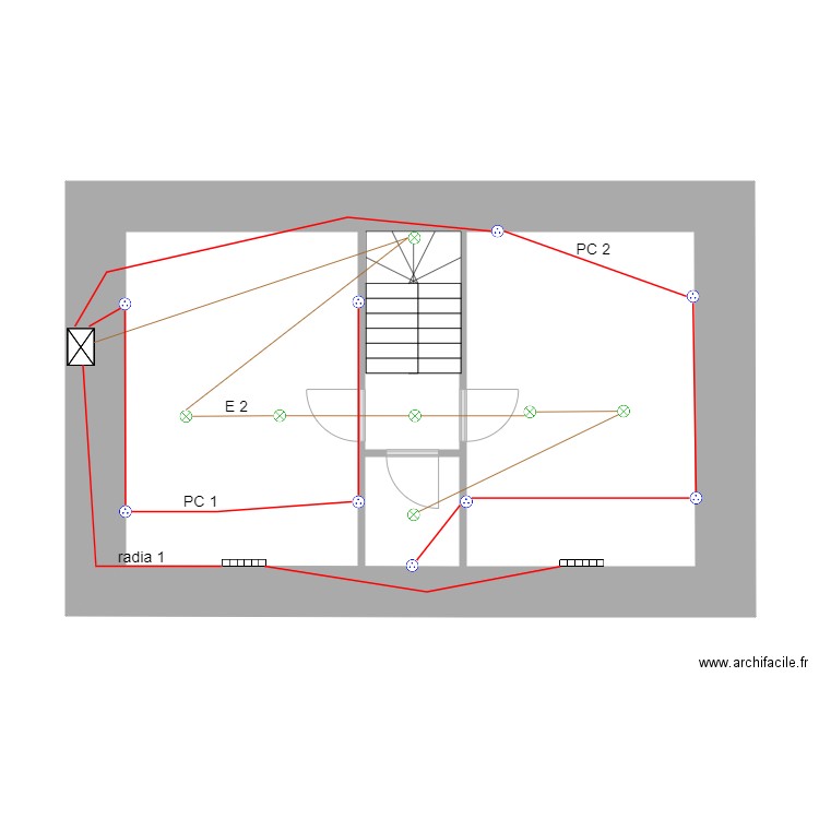 trame elec etage. Plan de 0 pièce et 0 m2