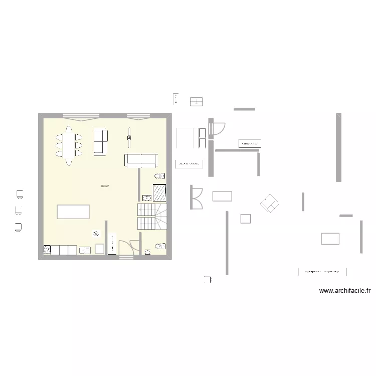 joffre. Plan de 1  et 78 m²