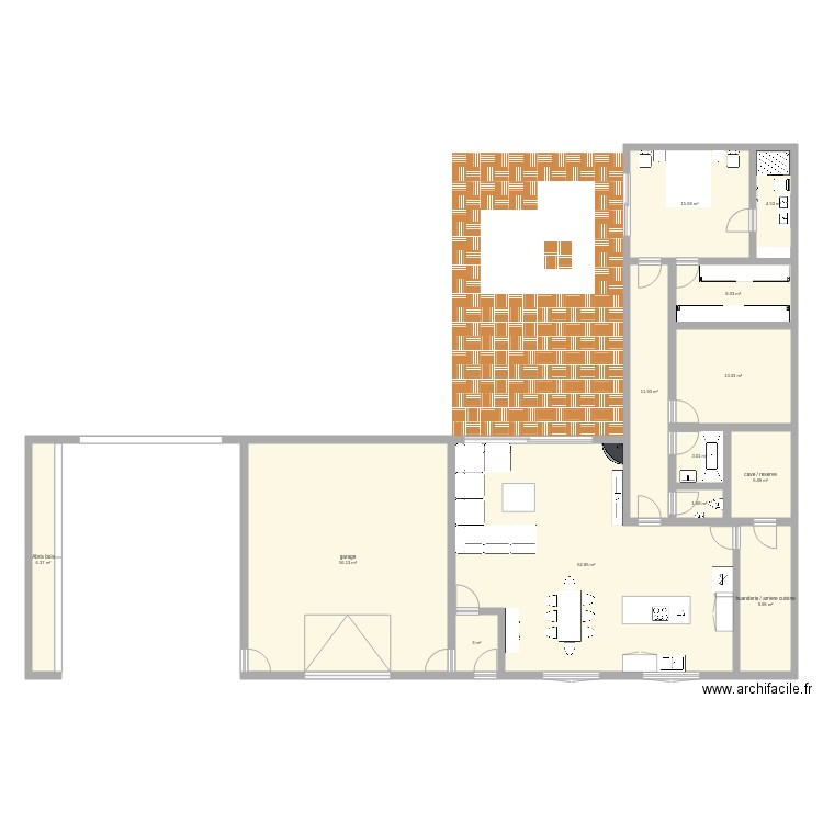future maison bois v1. Plan de 0 pièce et 0 m2