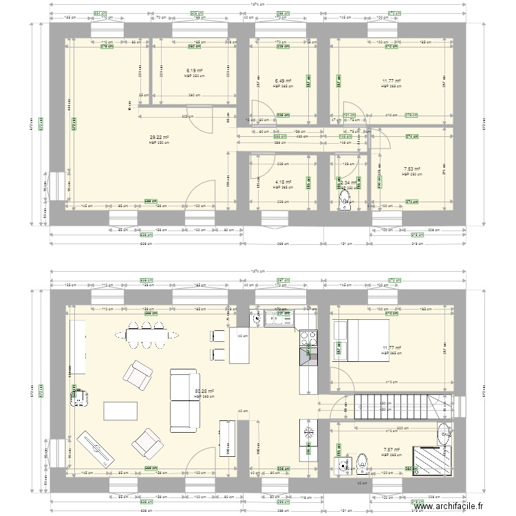 RDC meuble. Plan de 10 pièces et 137 m2